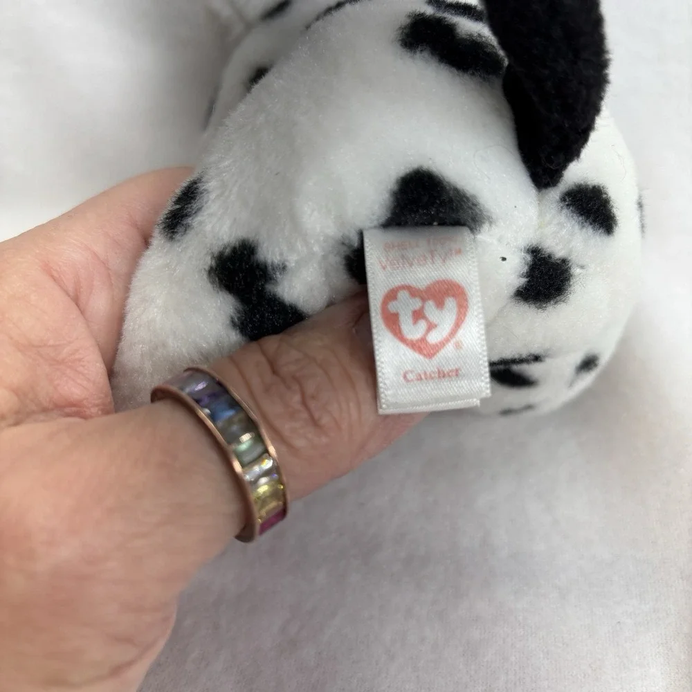 Ty Catcher Velvety-‎ FETCH the Dalmatian Dog 7 In (GLITTER / SPARKLE EYES)